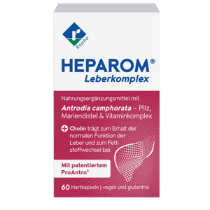 HEPAROM® Leberkomplex Packshot Packshot HEPAROM® Leberkomplex, 60 Hartkapseln, Vorderseite Faltschachtel