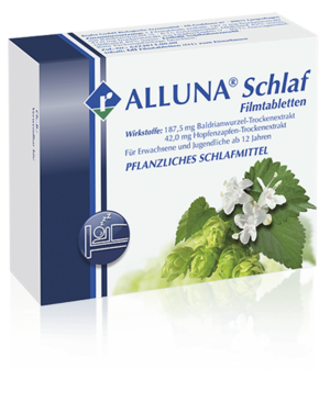 Alluna ist ein pflanzliches Arzneimittel gegen Schlafprobleme. Die Wirkstoffe sind Baldrian und Hopfen.